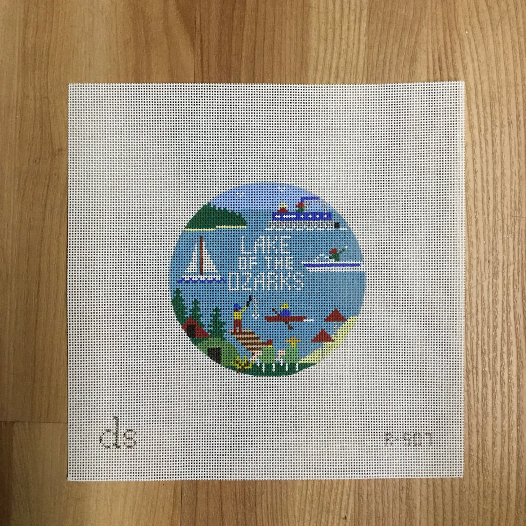 Lake of the Ozarks Travel  Round Canvas - KC Needlepoint