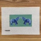 Elephant Blue Sunglasses Case Canvas - needlepoint