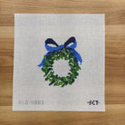 Monogramable Wreath Ornament Canvas - needlepoint