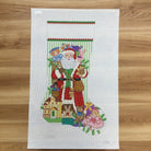 Santa with Girl Toys and Satchel Stocking 7321 - KC Needlepoint