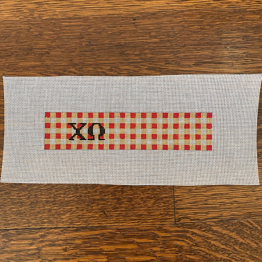 Chi Omega Key Fob Canvas - needlepoint