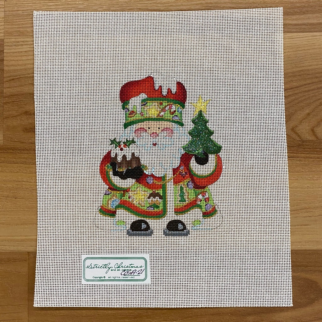 Baking Squatty Santa Canvas - needlepoint