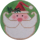 Santa Face Round Canvas - KC Needlepoint