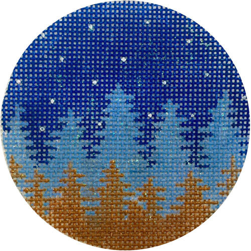 Faded Night Trees Canvas - KC Needlepoint