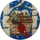 Cardinal with Red Birdhouse Canvas - KC Needlepoint