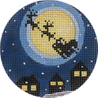 Santa's Flight Ornament Canvas - KC Needlepoint