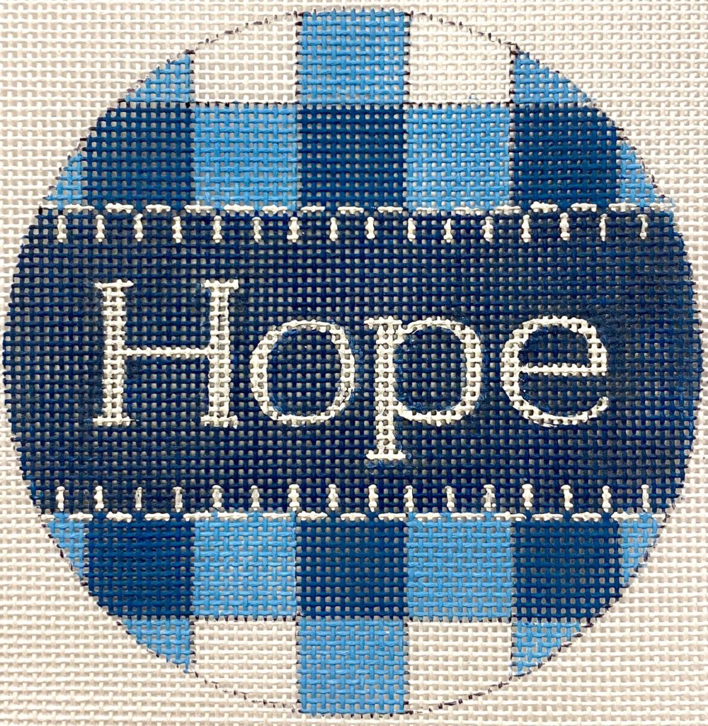 Hope Navy Gingham Canvas - KC Needlepoint