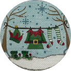 Elf Clothing Line Canvas - KC Needlepoint