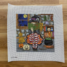 Stitching Girl Witch Needlepoint Canvas - KC Needlepoint