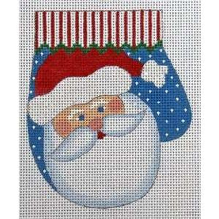 Santa Mitten Needlepoint Canvas - KC Needlepoint