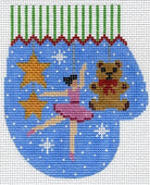 Ballerina Dreams Mitten Canvas - KC Needlepoint