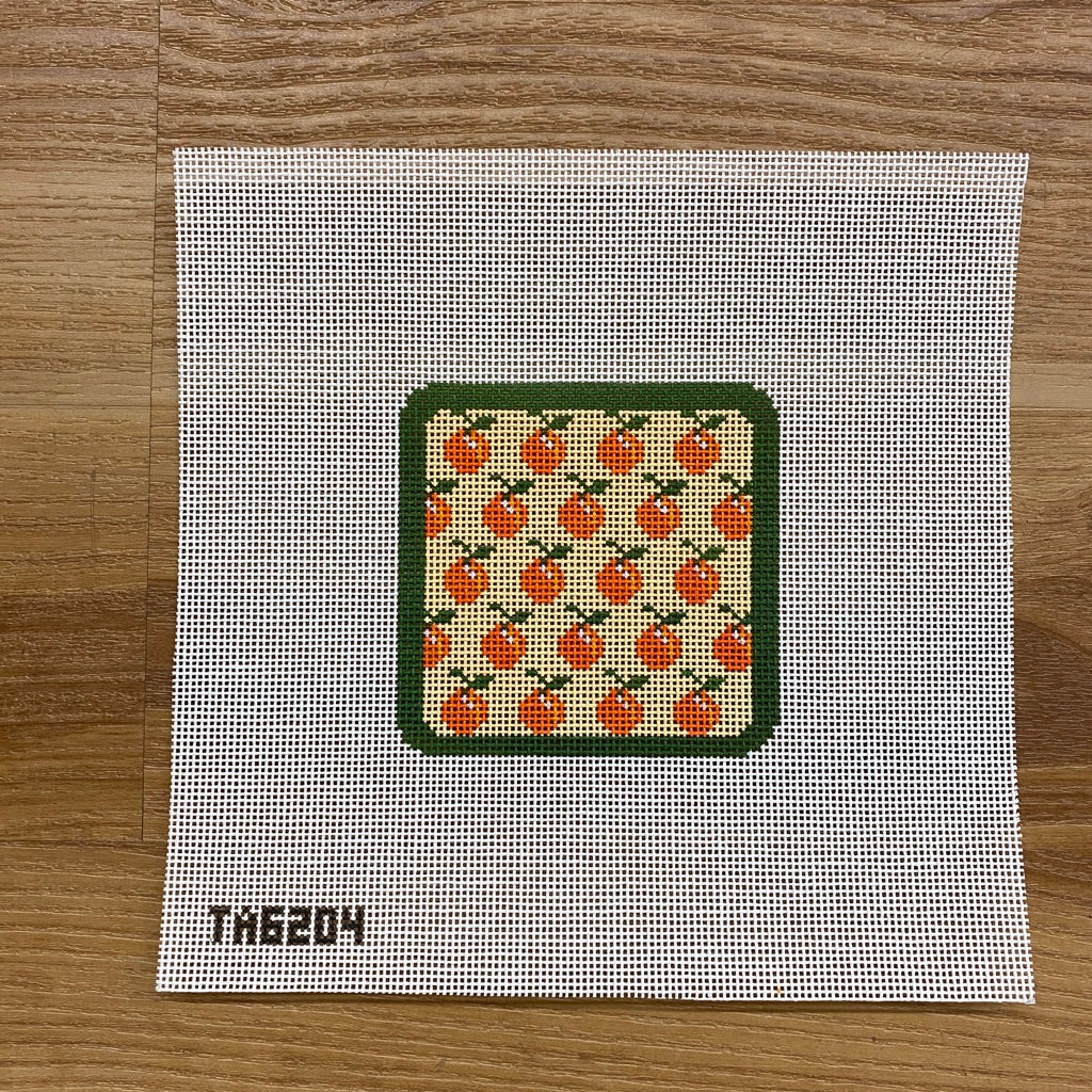 Tangerine Square Canvas - needlepoint