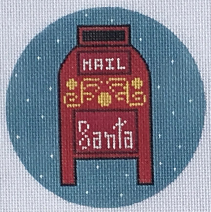 Santa Mailbox Ornament Canvas - KC Needlepoint