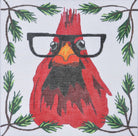 Cardinal with Glasses Canvas - KC Needlepoint