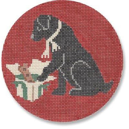 Christmas Morning Black Lab Ornament Canvas - KC Needlepoint