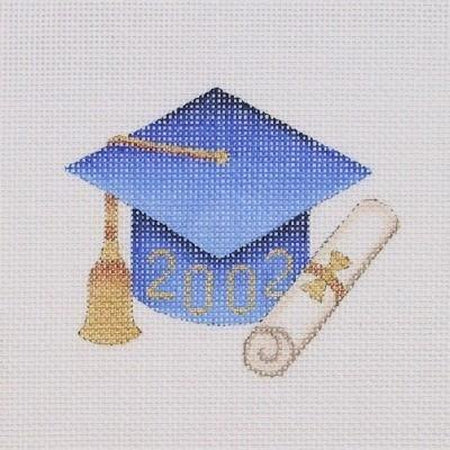 Graduation Cap Needlepoint Ornament Canvas - KC Needlepoint