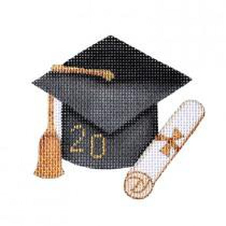 Graduation Cap Needlepoint Ornament Canvas - KC Needlepoint