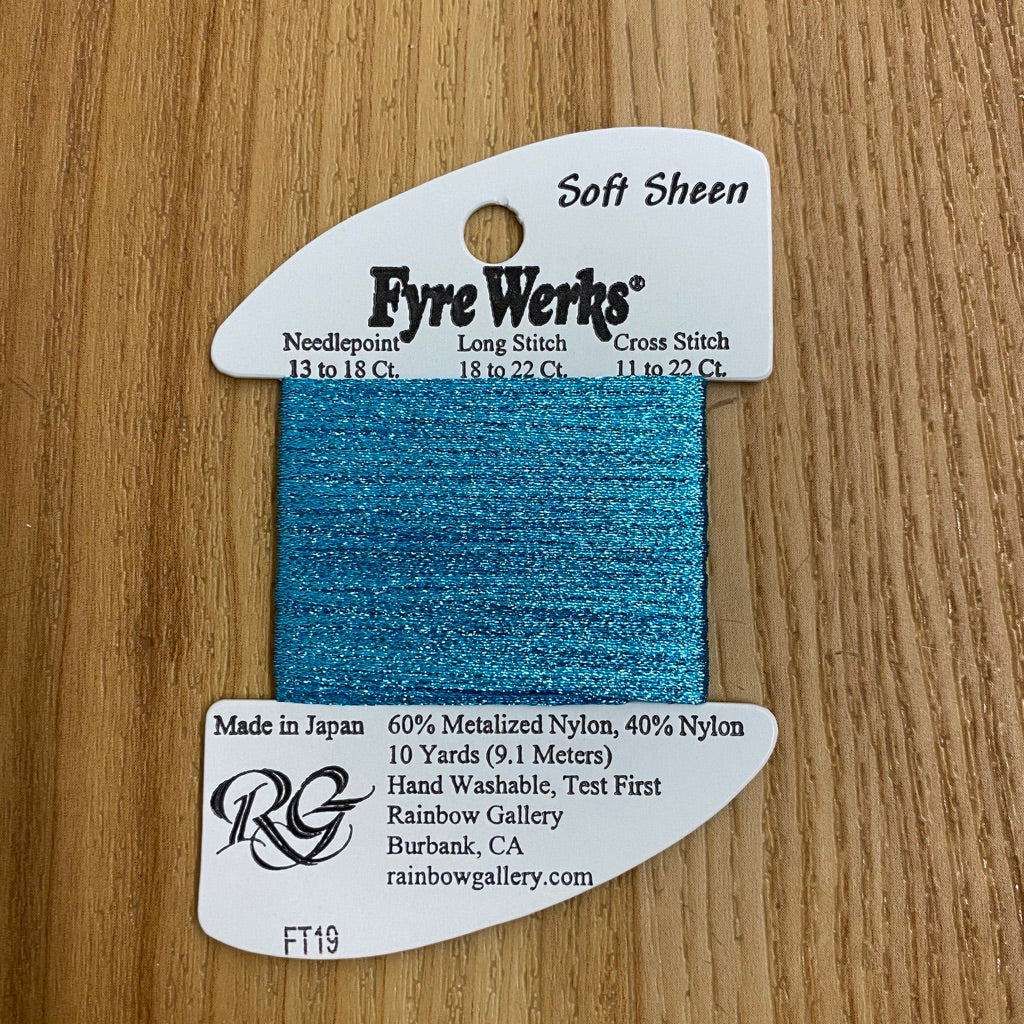 Fyre Werks Soft Sheen FT19 Aqua - KC Needlepoint