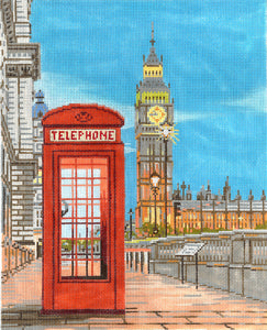 London Street Scene Canvas - KC Needlepoint