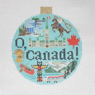 Canada Travel Round Needlepoint Canvas - KC Needlepoint