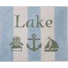 Blue and White Lake Canvas - KC Needlepoint