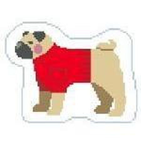 Pug Ornament Canvas - KC Needlepoint