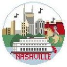 Nashville Travel Round Canvas - KC Needlepoint