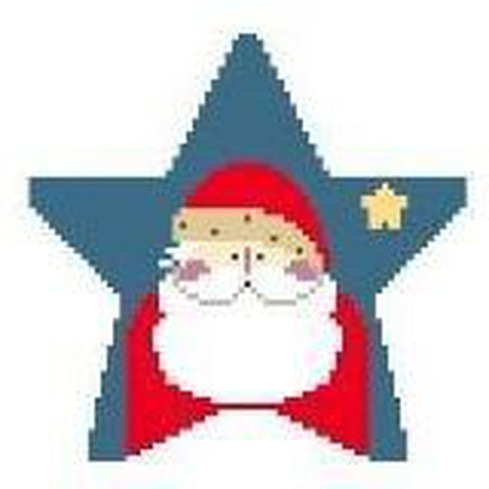 Santa Star Ornament Canvas - KC Needlepoint