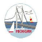 MIchigan Travel Round Canvas - KC Needlepoint