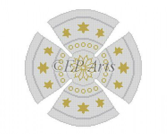 Gold Star, Silver Yarmulke Canvas - needlepoint