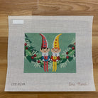 Elves on Garland Canvas - needlepoint