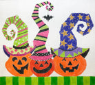 Pumpkin Trio with Bat Canvas - KC Needlepoint