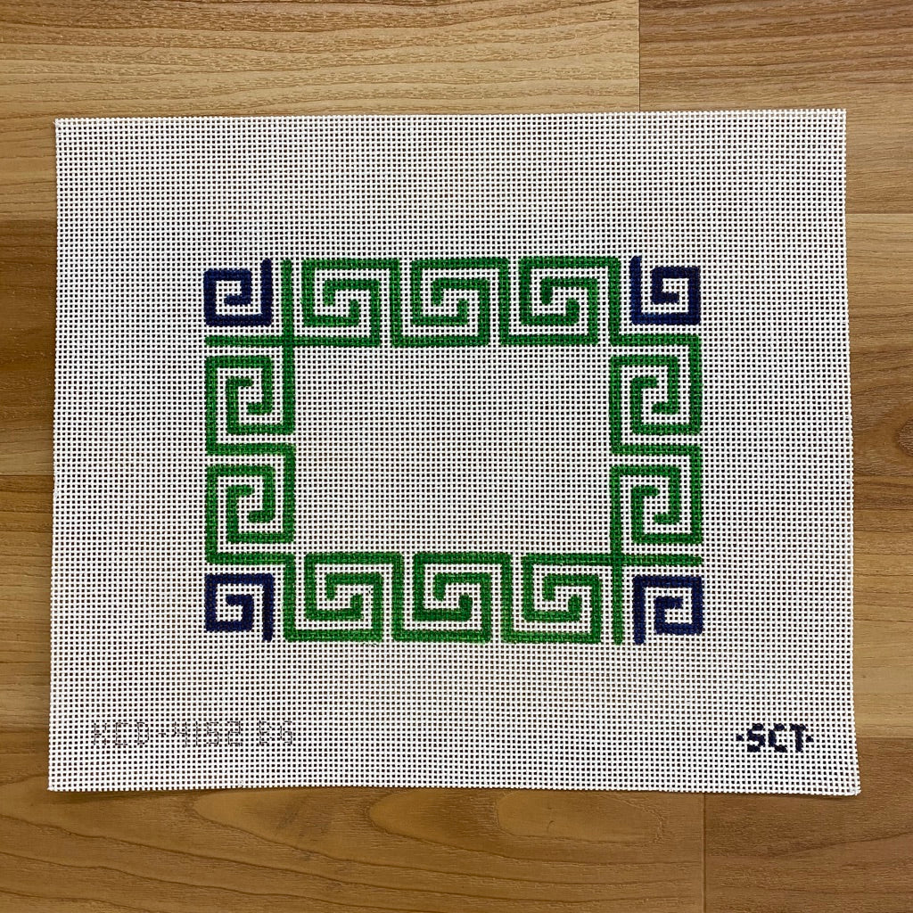 Greek Key Clutch Canvas - needlepoint