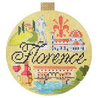 Florence Travel Round Needlepoint Canvas - KC Needlepoint