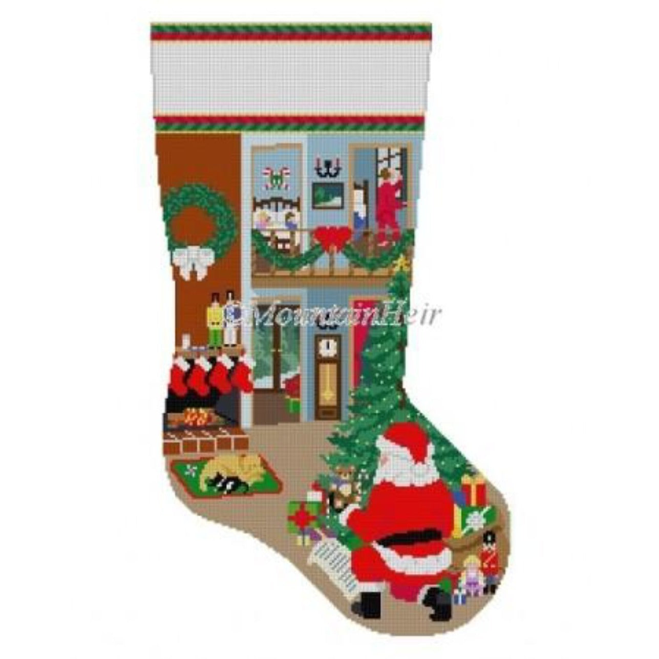 Night Before Christmas Stocking Canvas - KC Needlepoint