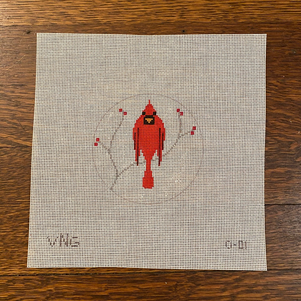 Cardinal Ornament Canvas - needlepoint