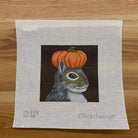 Pumpkin Squirrel Needlepoint Canvas - needlepoint