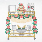 Two Brides in Dresses Wedding Bar Cart Canvas - KC Needlepoint