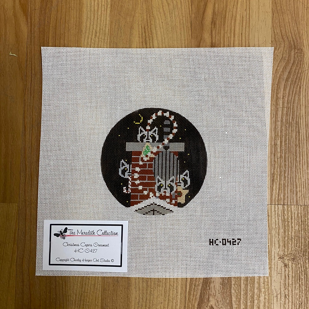 Christmas Capers Round Canvas - KC Needlepoint
