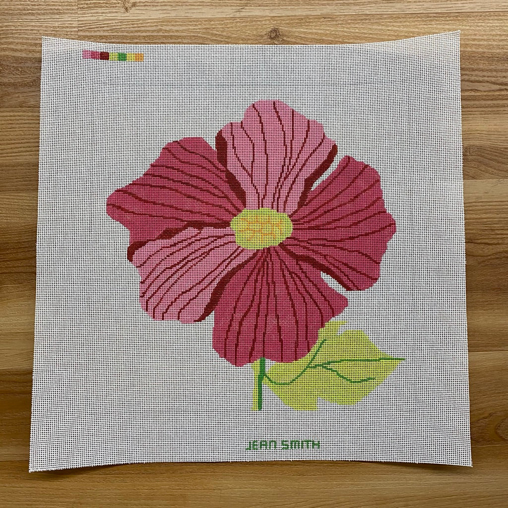 Large Pink Peony Needlepoint Canvas - needlepoint