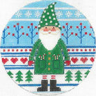 Edgar Elf Round Canvas - KC Needlepoint