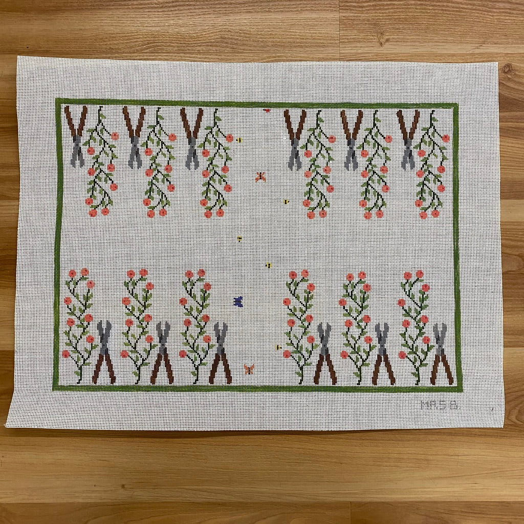 Gardening Backgammon Board Canvas - needlepoint